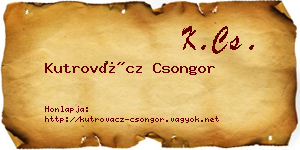 Kutrovácz Csongor névjegykártya